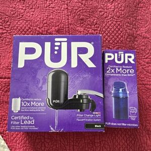 Pur Faucet Filtration System with Replacement Cartridge - Purple and Black